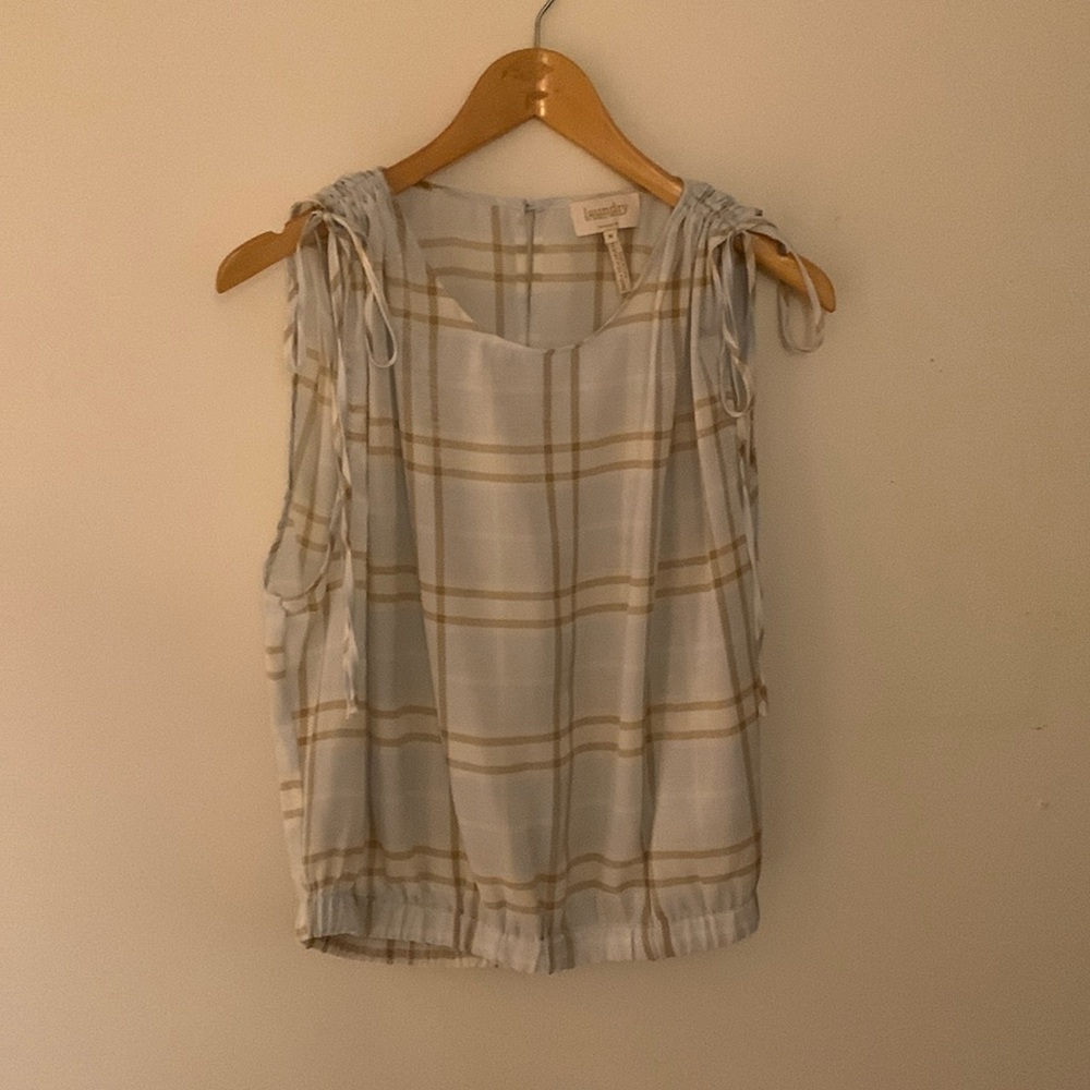Baby blue checked blouse